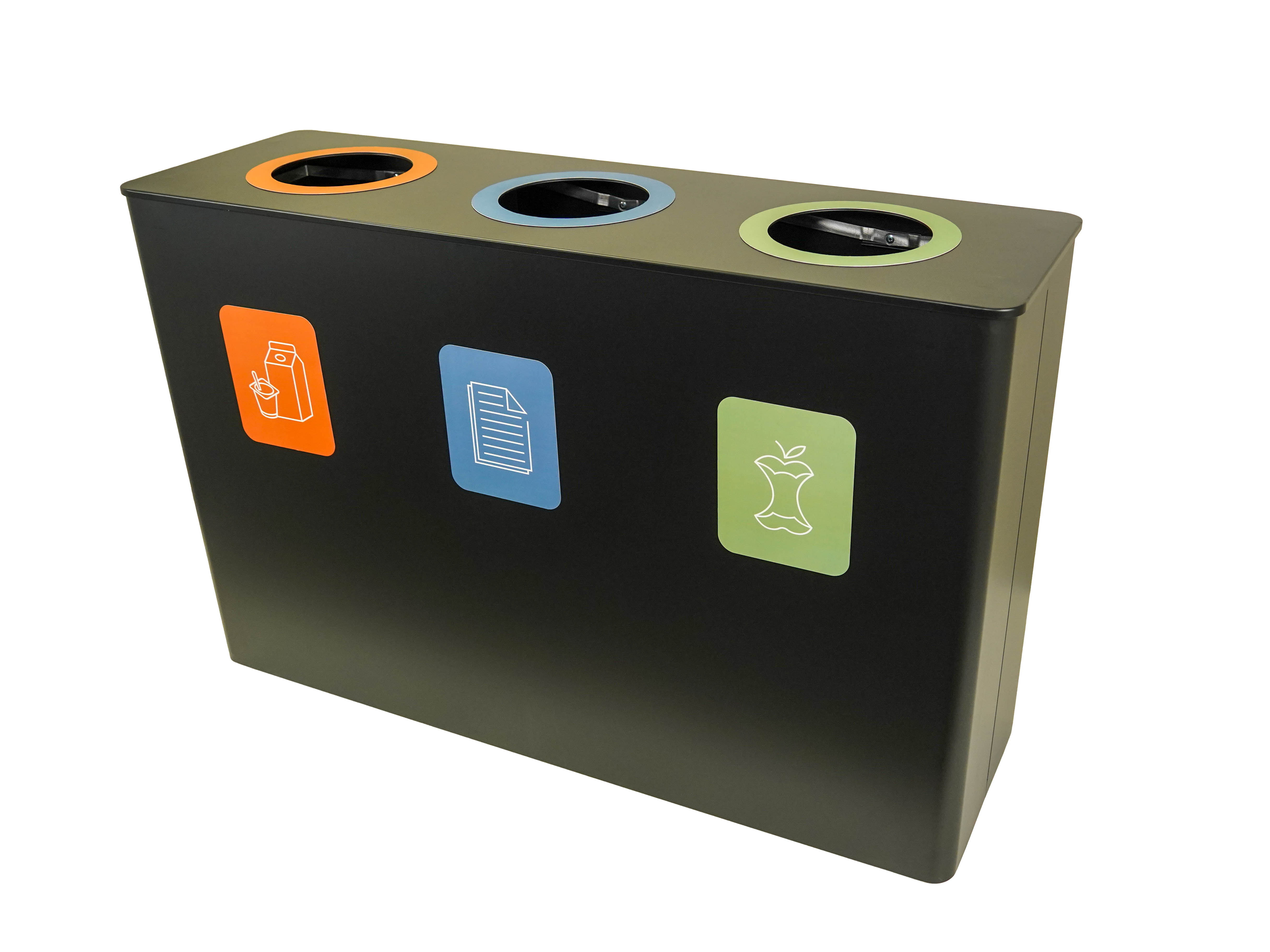 Scheidingsbak Ergofy, 3x60L, zwart